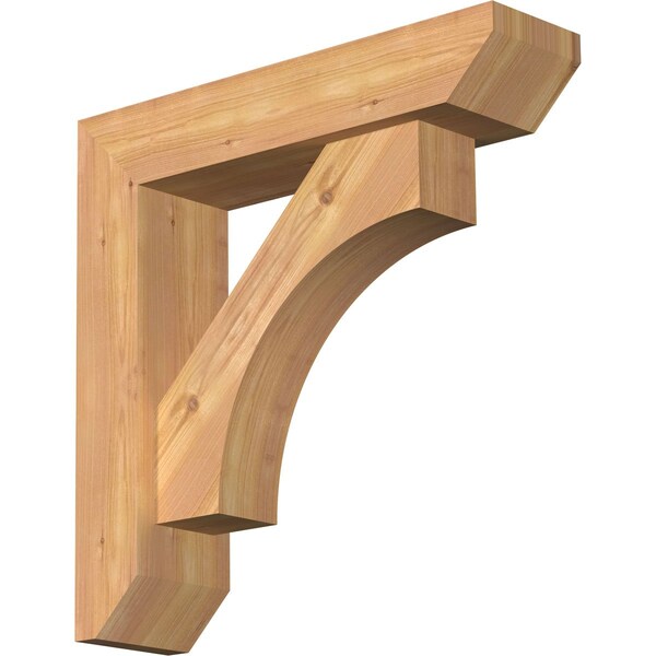 Ekena Millwork Westlake Slat Smooth Bracket w/ Offset Brace, Western Red Cedar, 5 1/2"W x 22"D x 22"H BKT0604X22X22WTL06SWR - main
